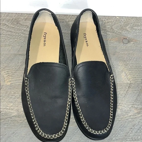 FRYE & CO. MENS LEWIS VENETIAN LOAFER DRIVING MOC BLACK LEATHER 13 M - Picture 6 of 10